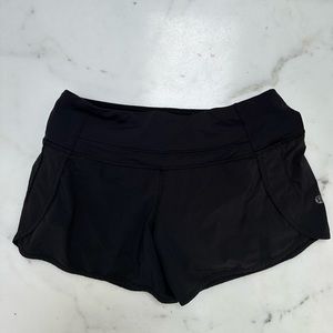 Black Lululemon Speed Up Low-Rise Lined Short 4”